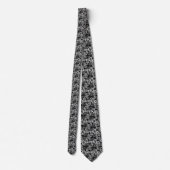 MONOCHROME BLACK WHITE VINTAGE LACE PATTERN TIE ネクタイ (裏面)