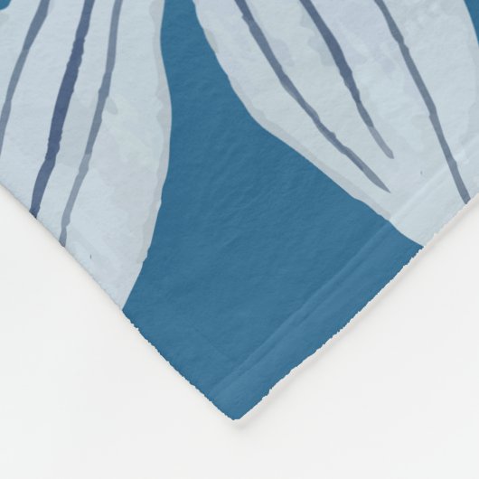 Monochrome Bloom Pattern フリースブランケット (角)