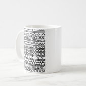 Monochrome Boho Knit Sampler | Tribal Geometric コーヒーマグカップ (正面左)