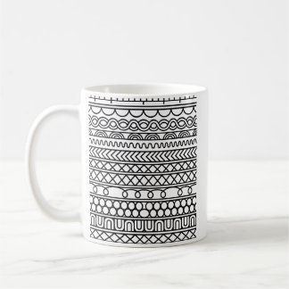 Monochrome Boho Knit Sampler | Tribal Geometric コーヒーマグカップ