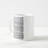 Monochrome Boho Knit Sampler | Tribal Geometric コーヒーマグカップ (正面左)