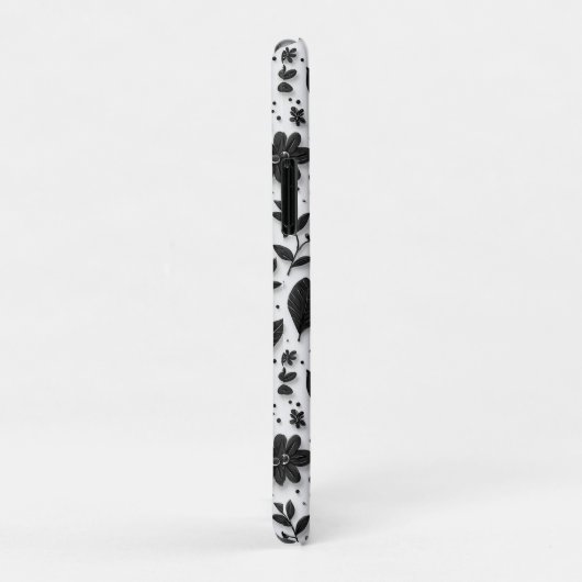 Monochrome Botanical Bloom ✨ Black Floral Elegance Case-Mate iPhoneケース (裏面/右)