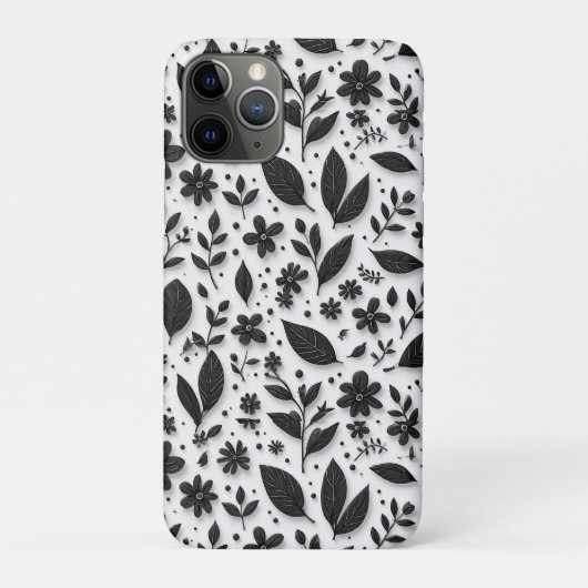 Monochrome Botanical Bloom ✨ Black Floral Elegance Case-Mate iPhoneケース (裏)