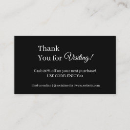 Monochrome Business Discount Card | Custom Order  割引カード
