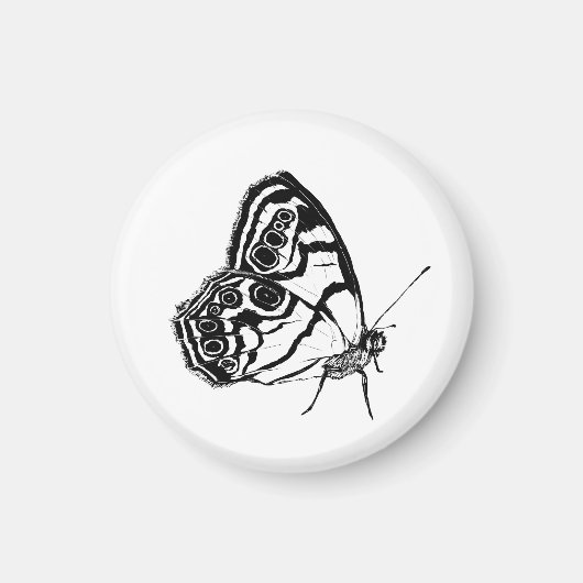 Monochrome Butterfly マグネット (正面)