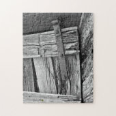 Monochrome Dilapidated Corral Gate Photograph ジグソーパズル (縦)