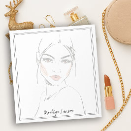 Monochrome Fade Fashion Girl Portrait ノートパッド