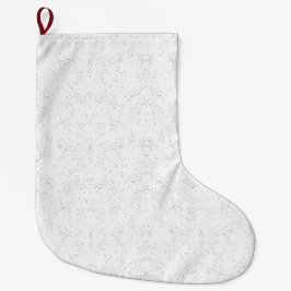 Monochrome Floral Pattern – Elegant Seamless Art ラージクリスマスストッキング