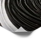 Monochrome Flowing Waves Line Texture ポスター (角)