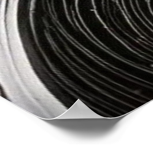 Monochrome Flowing Waves Line Texture ポスター (角)