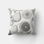 Monochrome Fruit Pattern with Botanical Elements クッション (裏面)