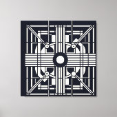 Monochrome Geometric Symmetry – Abstract Line & Ci キャンバスプリント (正面)