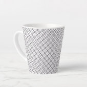 Monochrome Geometric Texture|Seamless Diamond Look カフェラテマグ (左アングル)