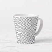 Monochrome Geometric Texture|Seamless Diamond Look カフェラテマグ (右アングル)