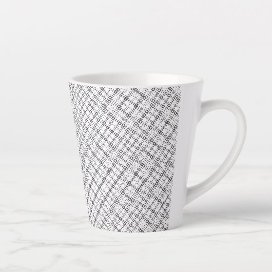 Monochrome Geometric Texture|Seamless Diamond Look カフェラテマグ (右)