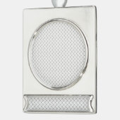 Monochrome Geometric Texture|Seamless Diamond Look シルバープレートバナーオーナメント (左)