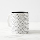 Monochrome Geometric Texture|Seamless Diamond Look ツートーンマグカップ (正面左)