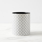Monochrome Geometric Texture|Seamless Diamond Look ツートーンマグカップ (中央)
