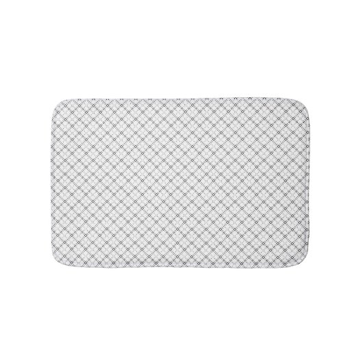 Monochrome Geometric Texture|Seamless Diamond Look バスマット (正面)