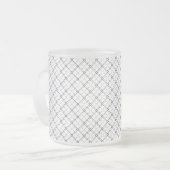 Monochrome Geometric Texture|Seamless Diamond Look フロストグラスマグカップ (正面左)