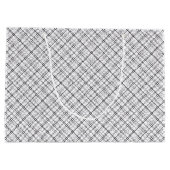 Monochrome Geometric Texture|Seamless Diamond Look ラージペーパーバッグ (裏面)