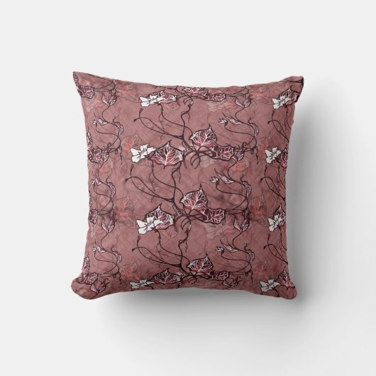 “Monochrome Ginkgo Grace Throw Pillow” 🌿✨ クッション (正面)