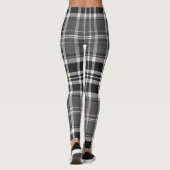 Monochrome Gray Black White Plaid Tartan レギンス (裏面)