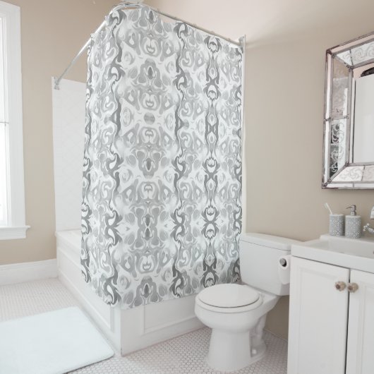 Monochrome Gray Shower Curtain シャワーカーテン (インサイチュ)