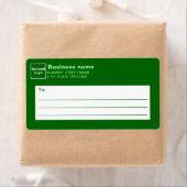 Monochrome Green Business Shipping Label ラベル (インサイチュ)