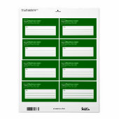 Monochrome Green Business Shipping Label ラベル (フルシート)