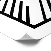 Monochrome Grid X – Abstract Geometric Line Art ポスター (角)