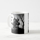 Monochrome Haunted House Mug コーヒーマグカップ (正面左)
