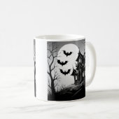 Monochrome Haunted House Mug コーヒーマグカップ (正面右)