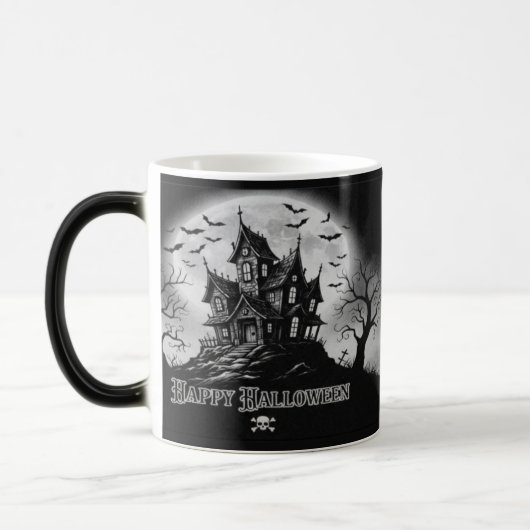 Monochrome Haunted House Mug  モーフィングマグカップ (左)