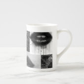 Monochrome Lips Specialty Mug  Elegant Black White ボーンチャイナマグカップ (右)