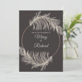 Monochrome Luxury Pampas Grass Boho Wedding Card (スタンド正面)