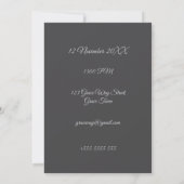 Monochrome Luxury Pampas Grass Boho Wedding Card (裏面)