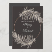 Monochrome Luxury Pampas Grass Boho Wedding Card (正面/裏面)