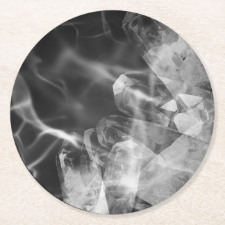 Monochrome modern coaster ラウンドペーパーコースター