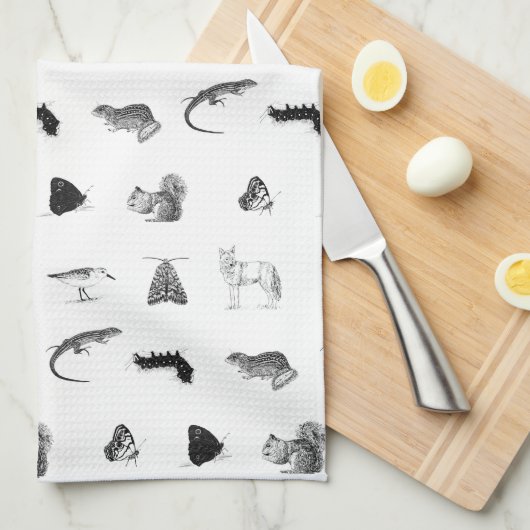 Monochrome Nature Tea Towel キッチンタオル (四つ折り)