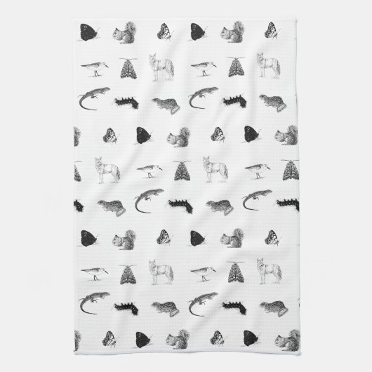 Monochrome Nature Tea Towel キッチンタオル (縦)