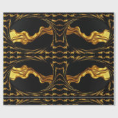 Monochrome Opulence: Liquid Gold Black Designer  ラッピングペーパー (フラット)