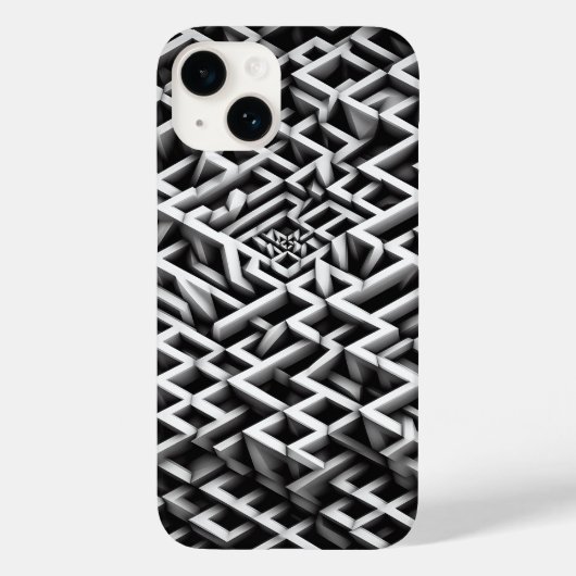 Monochrome Paradox Maze Phone Case - 3D black Case-Mate iPhoneケース (裏面)