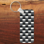Monochrome Pattern of Gray, Grey, Black and White キーホルダー (正面)
