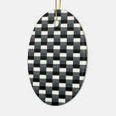 Monochrome Pattern of Gray, Grey, Black and White セラミックオーナメント (左)