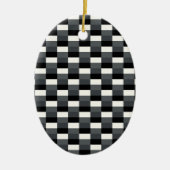 Monochrome Pattern of Gray, Grey, Black and White セラミックオーナメント (正面)