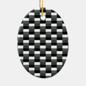 Monochrome Pattern of Gray, Grey, Black and White セラミックオーナメント (裏面)