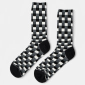 Monochrome Pattern of Gray, Grey, Black and White ソックス (左)