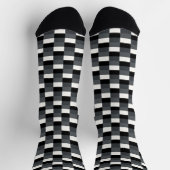 Monochrome Pattern of Gray, Grey, Black and White ソックス (上部)