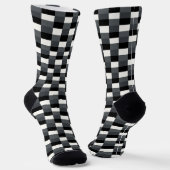 Monochrome Pattern of Gray, Grey, Black and White ソックス (傾斜あり)